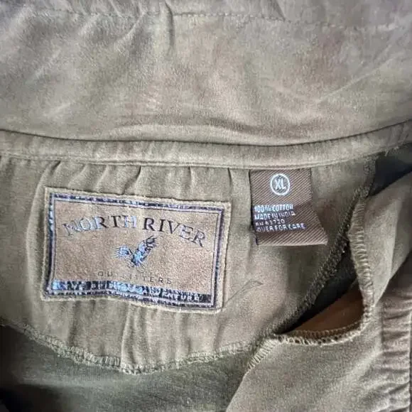 North River Outfitters Men's XL 1/4 Zip Pullover Sweatshirt Cotton Brown - Picture 2 of 9